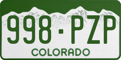 CO license plate 998PZP