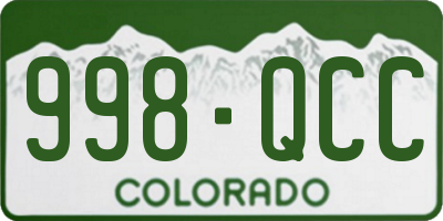 CO license plate 998QCC