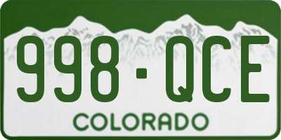CO license plate 998QCE