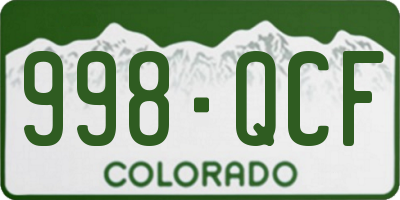 CO license plate 998QCF
