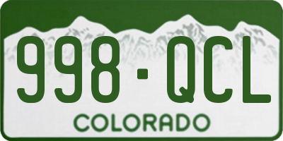 CO license plate 998QCL