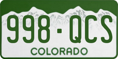 CO license plate 998QCS