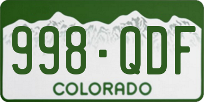 CO license plate 998QDF