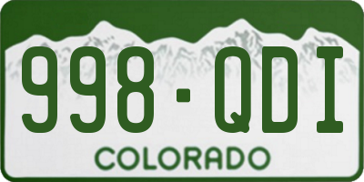 CO license plate 998QDI