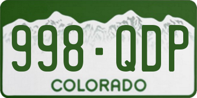 CO license plate 998QDP