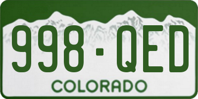 CO license plate 998QED