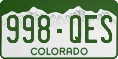 CO license plate 998QES