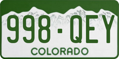 CO license plate 998QEY