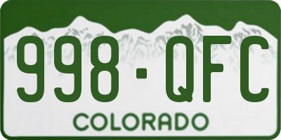 CO license plate 998QFC