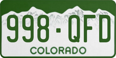 CO license plate 998QFD