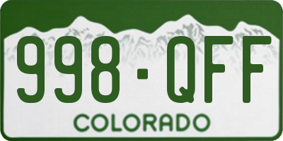 CO license plate 998QFF