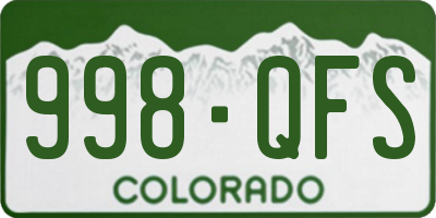 CO license plate 998QFS