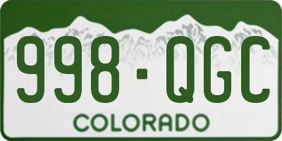 CO license plate 998QGC