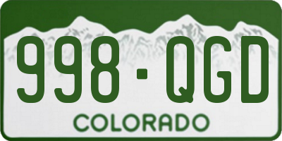 CO license plate 998QGD