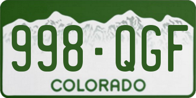CO license plate 998QGF