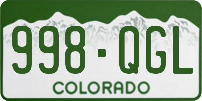 CO license plate 998QGL