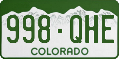 CO license plate 998QHE
