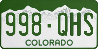 CO license plate 998QHS