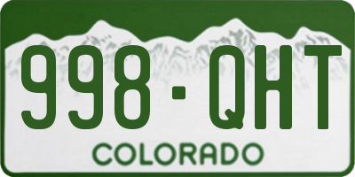 CO license plate 998QHT