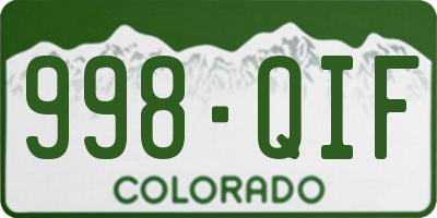 CO license plate 998QIF