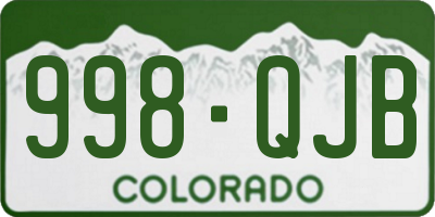 CO license plate 998QJB
