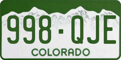 CO license plate 998QJE