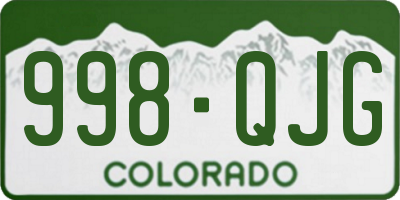 CO license plate 998QJG
