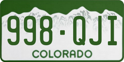 CO license plate 998QJI