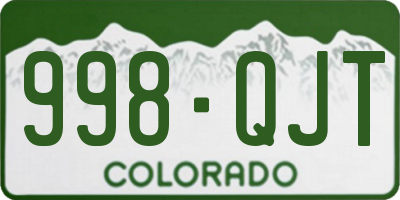 CO license plate 998QJT