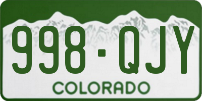 CO license plate 998QJY
