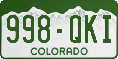 CO license plate 998QKI