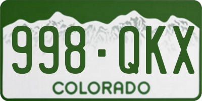 CO license plate 998QKX