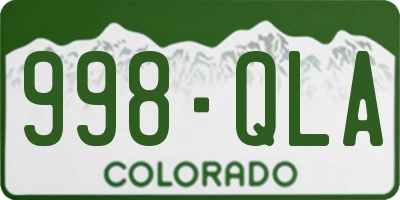 CO license plate 998QLA