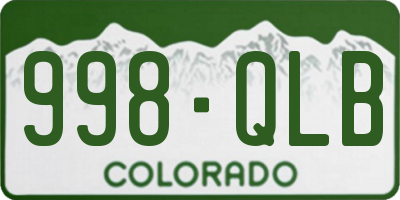 CO license plate 998QLB