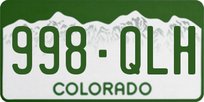 CO license plate 998QLH