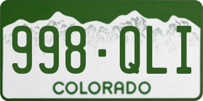 CO license plate 998QLI