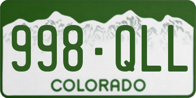 CO license plate 998QLL