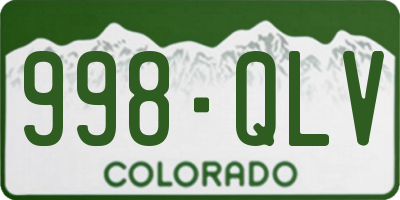 CO license plate 998QLV