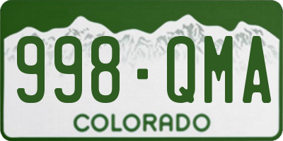 CO license plate 998QMA