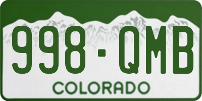CO license plate 998QMB