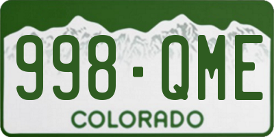 CO license plate 998QME
