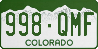 CO license plate 998QMF