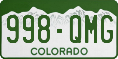 CO license plate 998QMG