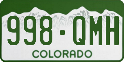 CO license plate 998QMH