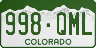 CO license plate 998QML