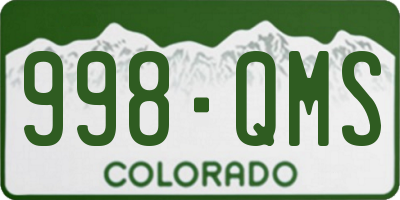 CO license plate 998QMS