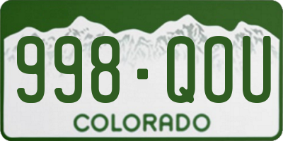 CO license plate 998QOU