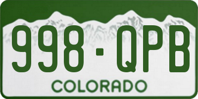 CO license plate 998QPB