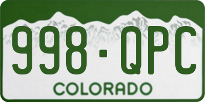 CO license plate 998QPC