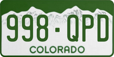CO license plate 998QPD